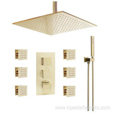 Brass Thermostatic Rain Shower Faucet Set